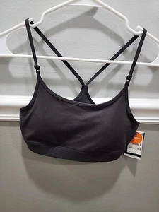 ID IDEOLOGY WOMENS CHARCOAL GRAY LOW IMPACT SPORTS BRA SIZE XS / EXTRA SMALL NEW - Picture 1 of 8