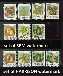 Malaysia 1986 Fruits Series full set SG#344-351 Used Watermark SPM & Harrison - Picture 1 of 4