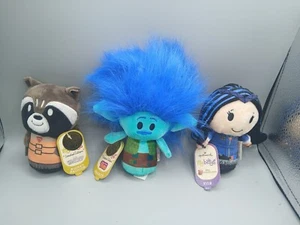 Hallmark Itty Bitty Rocket Raccoon Trolls Evie Plush Lot Stocking Stuffers - Picture 1 of 6
