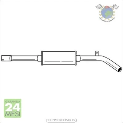 Silenziatore Marmitta Centrale Sigam per RENAULT MODUS CLIO - Immagine 1 di 3