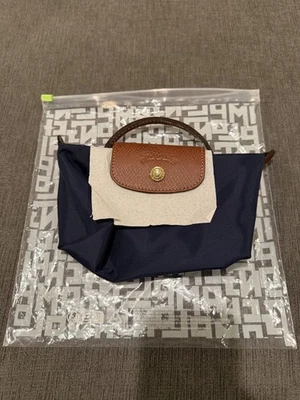 Longchamp Le Pilage Original Mini Bolsa Marina Azul Marino Dorado TOTALMENTE NUEVO Foto 1 de 4