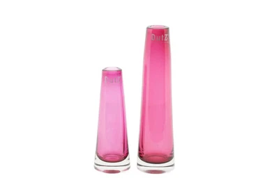 Dutz Vasen Solifleur H 15 cm, D 5 cm, dickes Glas, Farbe Fuchsia Transparent - Bild 1 von 2