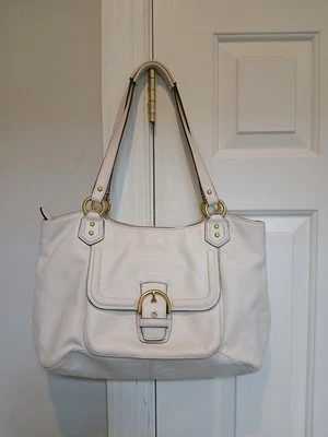 COACH Campbell Belle Leather Shoulder  Bag Ivory Purse Off White  - Image 1 of 4