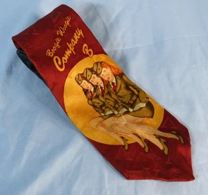 VTG John Henry Men's Neck Tie BOOGIE WOOGIE COMPANY B WWII Girls in Uniform SILK - Picture 1 of 6
