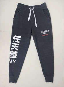 Nintendo New York Kanji Japanese Sweatpants Jogger Pants Size Medium NY Mario - Picture 1 of 11