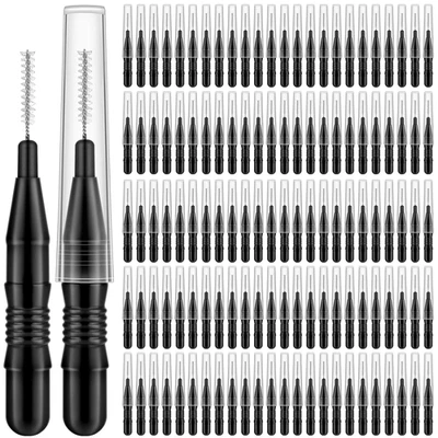 120Pcs Micro Eyebrow Brush with Cap Brow Lamination Brush Spoolies for Brow Eyel - Image 1 of 4