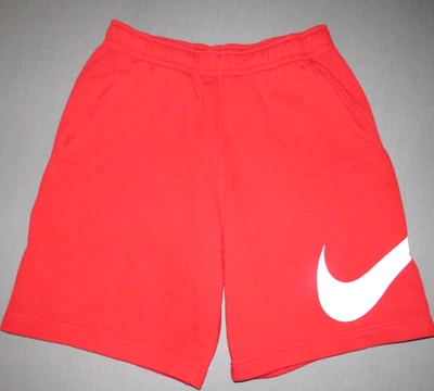Nike Cotton Blend Red Draw String Swoosh Logo Sweat Shorts Men's Small - Image 1 of 4