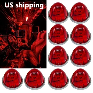 LED BIG Watermelon Lights Truck Trailer  Side Marker Clearance Turn Signal Red - Bild 1 von 22