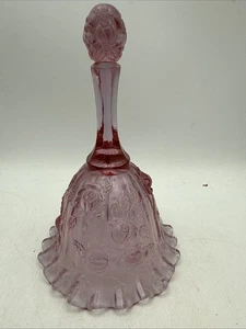 Fenton Cabbage Dusty Rose Dinner Bell With Ruffled Base Vintage - Picture 1 of 10