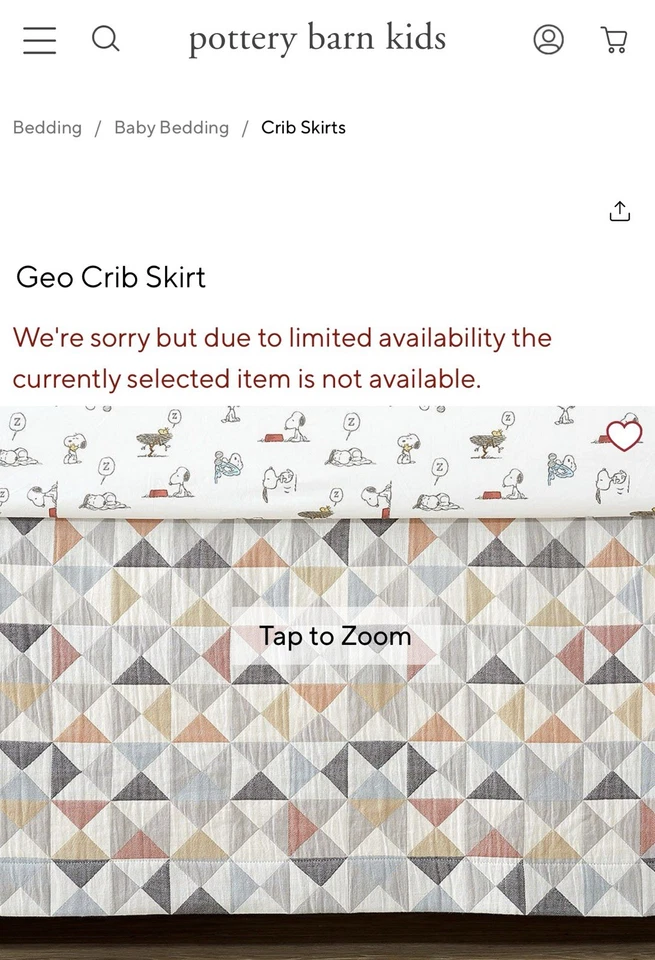 Falda de cuna Pottery Barn Baby Geo nueva con etiquetas boho original $99 Pottery Barn niños Foto 1 de 4