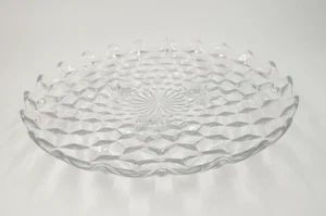 Vintage Fostoria American Cubist Glass Clear Round Footed Cake Stand 12” EUC - Picture 1 of 3