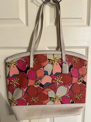 Bolso de Mano/Cartera de Lona Floral Reliquia Cremallera Superior 16 X 13 X5 Foto 1 de 4