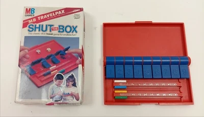 MB Games Travelpax Shut The Box Vintage Dice Game 1983 Pre Owned Boxed  - Image 1 of 4