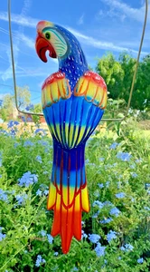 XLg Talavera Macaw Parrot Bird Animal Ceramic Mexican Pottery Hanging Patio 21" - Picture 1 of 7