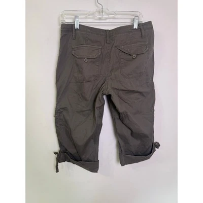Sonoma Life + Style Brown Cargo Capri Pants Women’s Size 6 Drawstring Hem Pocket - Image 1 of 3