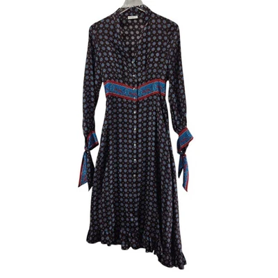 Sandro Catlyn 100% Silk Long Dress Womens 0 XS (34) Multicolored Floral Designer - Image 1 of 4