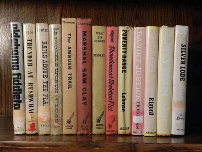 Arcadia House Western Vintage Book Set of 13 - Dust Covers by Jonas + Color Set - Image 1 of 4