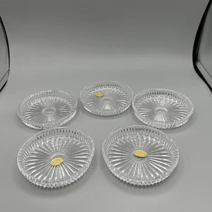 "VINTAGE" 5 Echt Bleikristall 24% Lead Crystal Coasters 4.5” West Germany - Picture 1 of 5