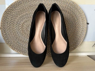 Taryn Rose RICKI Block Heel Black Suede Pump Size 10B - Image 1 of 4