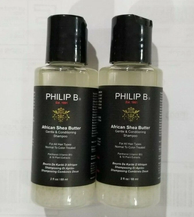 Champú suave y acondicionador Philip B de manteca de karité africana 2 fl oz. x2 Foto 1 de 1