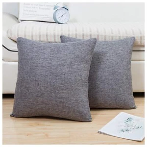 Throw Pillow Covers Cushion Cases Pack of 2 Linen Farmhouse Modern Decorative... - Picture 1 of 8