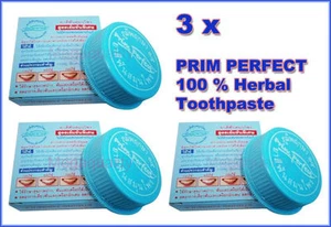 3 x PRIM PERFECT 100% Natural Herbal Toothpaste Anti Bacteria Bad Breath Decay - Picture 1 of 3