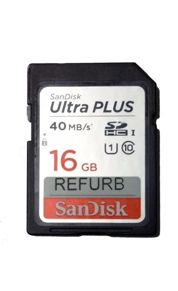 Sandisk 16GB Class 10 UHS-1 Ultra Plus SD Flash Memory Card Factory Ref - Image 1 of 1