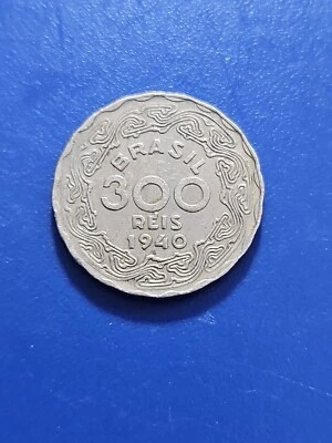 1940 Brazil 300 Reis Coin ( KM# 546) Circulated - Image 1 of 2