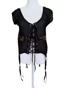 Top corsetto cami a rete nero Elegant Moments nuovo con etichetta con giarrettiere - 1X - Foto 1 di 13