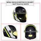100% Genuine Royal Enfield Drifter V2 Helmet - Matt Black & White