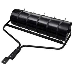 Durable Black Iron Garden Lawn Roller with Aerator Clamps & Practical Spikes - Picture 1 of 8