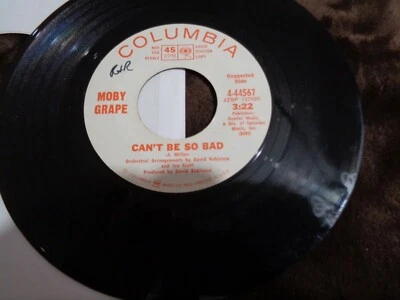 MOBY GRAPE-CAN'T BE SO BAD/BITTER WIND WHITE LABEL 1968 ORIG. PROMO 45! MINTY!! - Image 1 of 2
