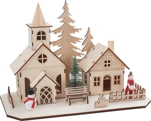 VBS Holzbausatz "Kirchgang"  inkl. Micro-LED-Lichterkette - Bild 1 von 2