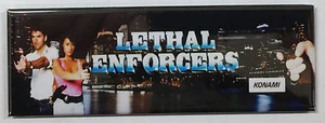 Lethal Enforcers Arcade Game Marquee Fridge Magnet - Foto 1 di 2