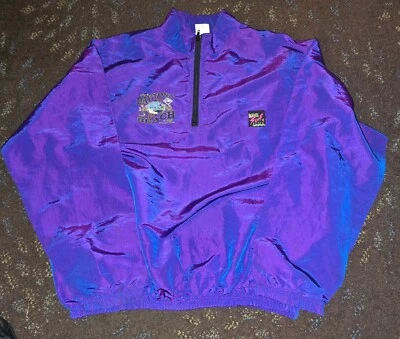 Vtg Surf Style Daytona Beach Florida 1/4 Zip Windbreaker Jacket BACK HIT - Image 1 of 4