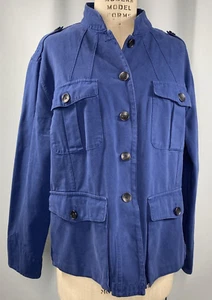 J. PETERMAN COMPANY Women's Jacket SIZE XXL Blue twill denim canvas pocket - Picture 1 of 13