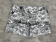 Liz Claiborne Shorts Womens 12 Black White Zebra Print Casual