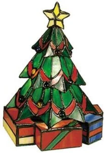 Christmas Tree Stained Glass Accent Lamp 12413 - Picture 1 of 4