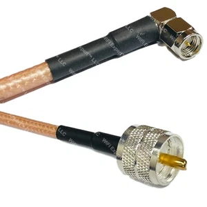 RG400 SMA MALE ANGLE to PL259 UHF Male RF Cable FAST-SHIP LOT - Picture 1 of 1