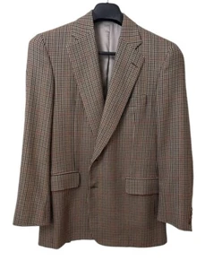 Paul Stuart Blazer Sport Coat Lambswool Tweed Brown Check Size 44Tall - Picture 1 of 15