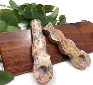 2er Set His & her Naturstein Rauchtabakpfeife 4 Zoll geschnitzte Onyxpfeifen - Bild 1 von 4