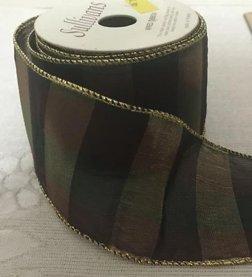 Sullivans Floral Craft wired Ribbon 10 yard spool unopened sheer metallic 2.5"  - Image 1 of 3
