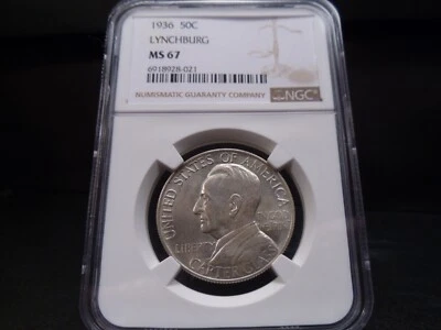 1936 MS67 Lynchburg Silver Commemorative NGC Certified Superb Gem - Image 1 of 4