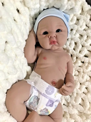 Full Silicone Reborn Baby Boy  20” Infant 7 lbs Newborn Doll Floppy Lifelike Boy - Image 1 of 4