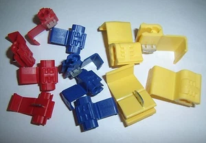 12 Yellow Blue Red 22-10 AWG Gauge 3M Wire Taps Scotch Lock Connector Terminal - Picture 1 of 7