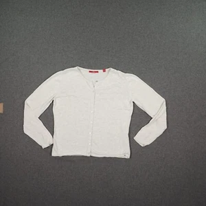 s.Oliver Damen Cardigan Strickjacke Gr. 40 weiß meliert Langarm Feinstrick Rundh - Bild 1 von 16
