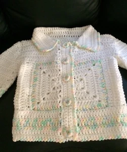 Mädchen Handarbeit gehäkelt Kleinkind Pullover (neu) - Einheitsgröße - Knopfleiste - Bild 1 von 8