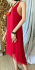 NWT SAJA Neiman Marcus Red Silk/Magenta Women's Sleeveless Dress size 8