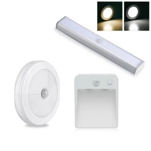 Wireless Battery Powered PIR Motion Sensor 10LED Night Light Lamp Wall Wardrobe - Picture 1 of 30