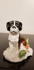 Beautiful Vintage Stafford Bone China Saint Bernard Dog Porcelain Figurine L 4”
